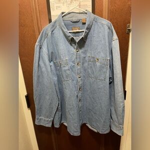 Denim Button-Up Double Pocket Shirt C.E. Schmidt Workwear Sz 3X